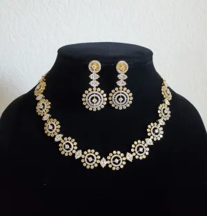 Cz Classic Necklace With 2 Tone Plating