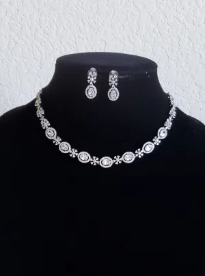 Cz Classic Necklace With Black Plating M96 White