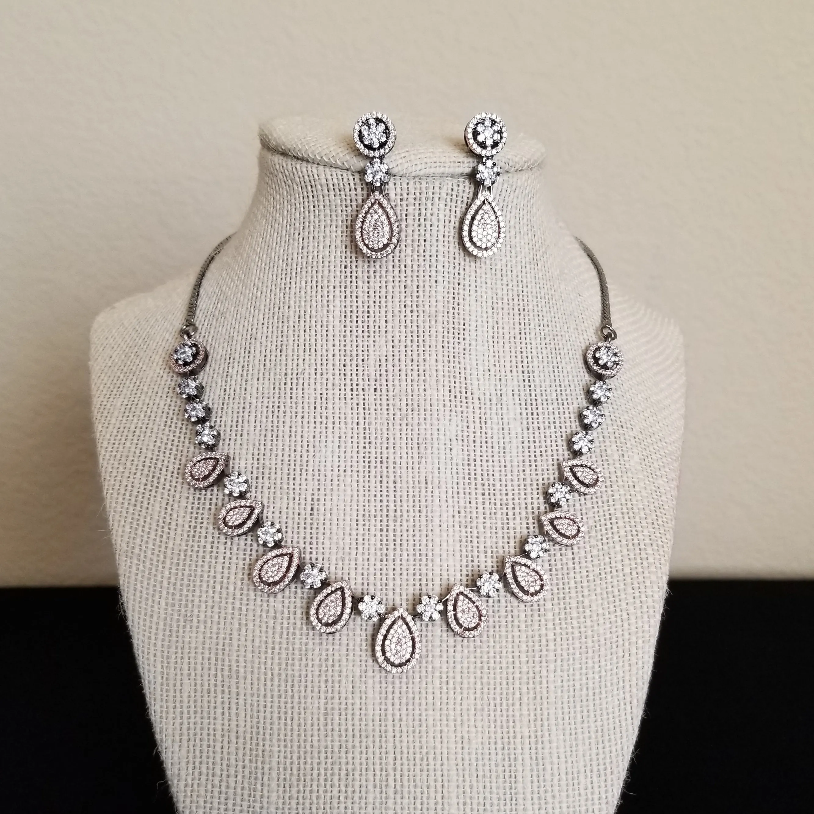 Cz Classic Necklace With Black Rose Plating