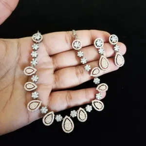 Cz Classic Necklace With Black Rose Plating