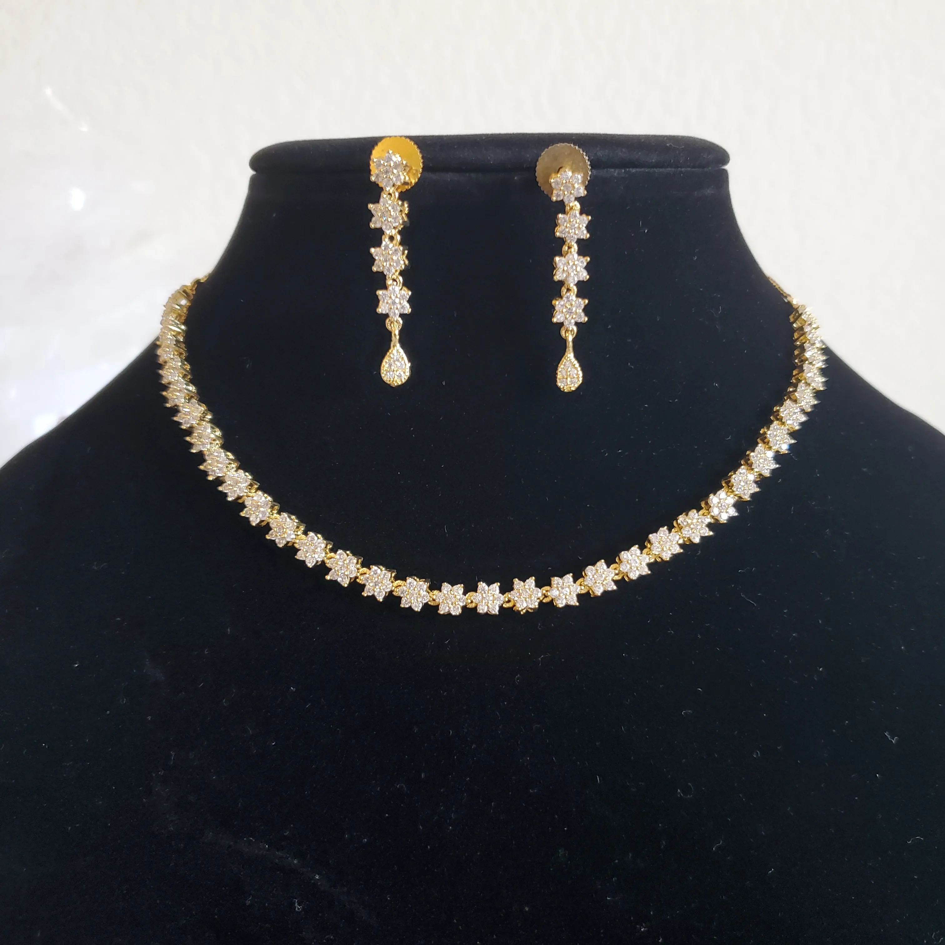 Cz Classic Necklace With Gold Plating