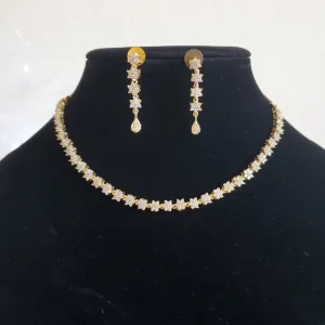 Cz Classic Necklace With Gold Plating
