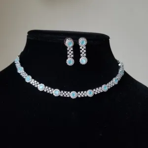 Cz Classic Necklace With Rhodium Plating GL32