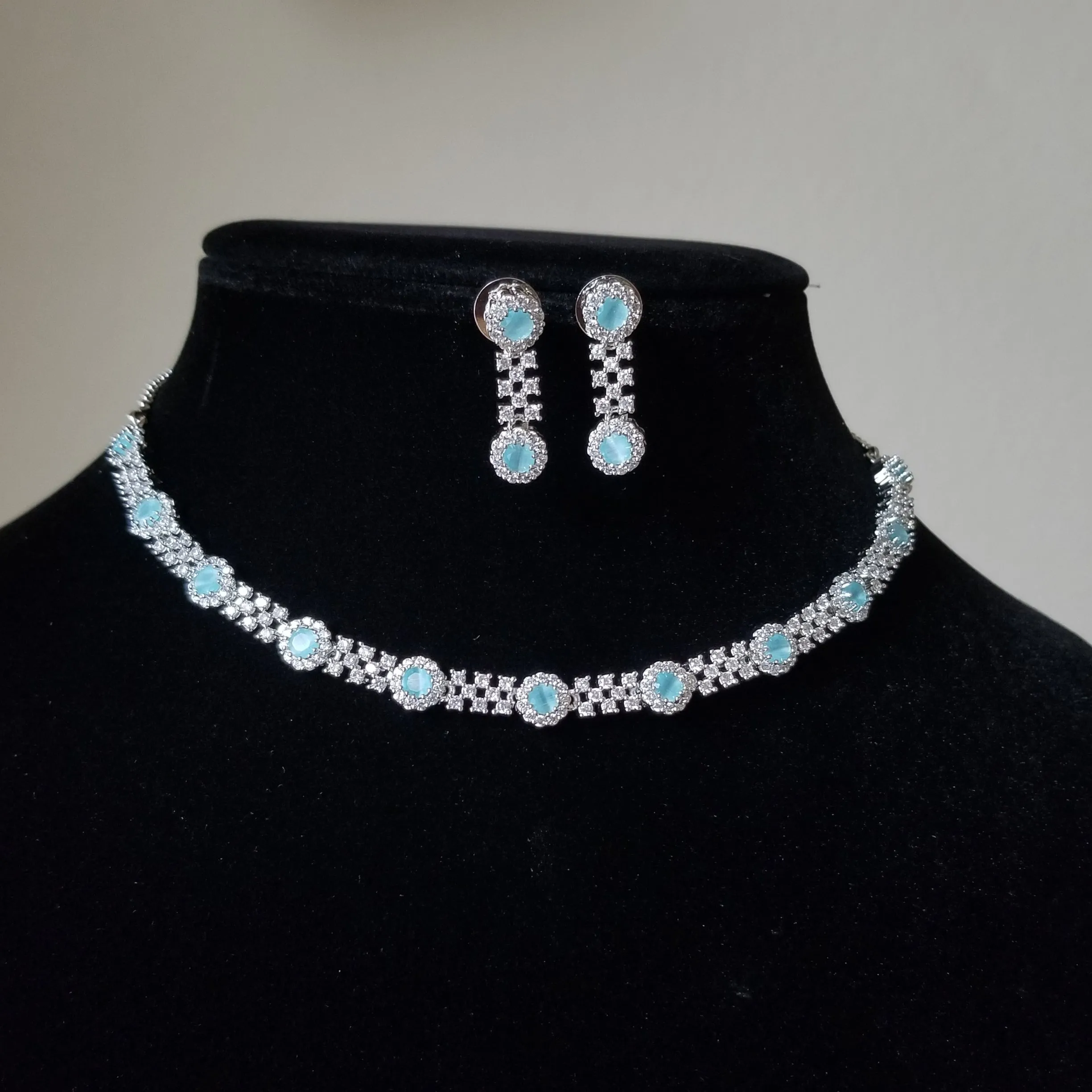 Cz Classic Necklace With Rhodium Plating GL32