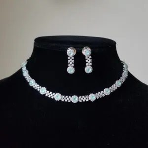 Cz Classic Necklace With Rhodium Plating GL32