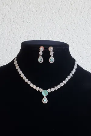 Cz Classic Necklace With Rhodium Plating Mint