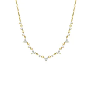 CZ Multi Trio Cluster Necklace