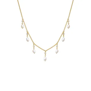 CZ X Pearl Shaker Necklace