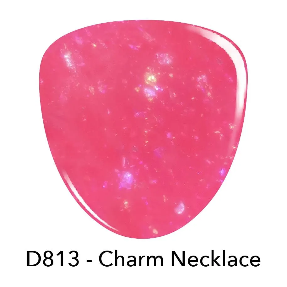 D813 Charm Necklace Pink Flake Dip Powder