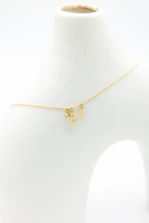 Dangle Cross Necklace in Gold | INE048GDCRM