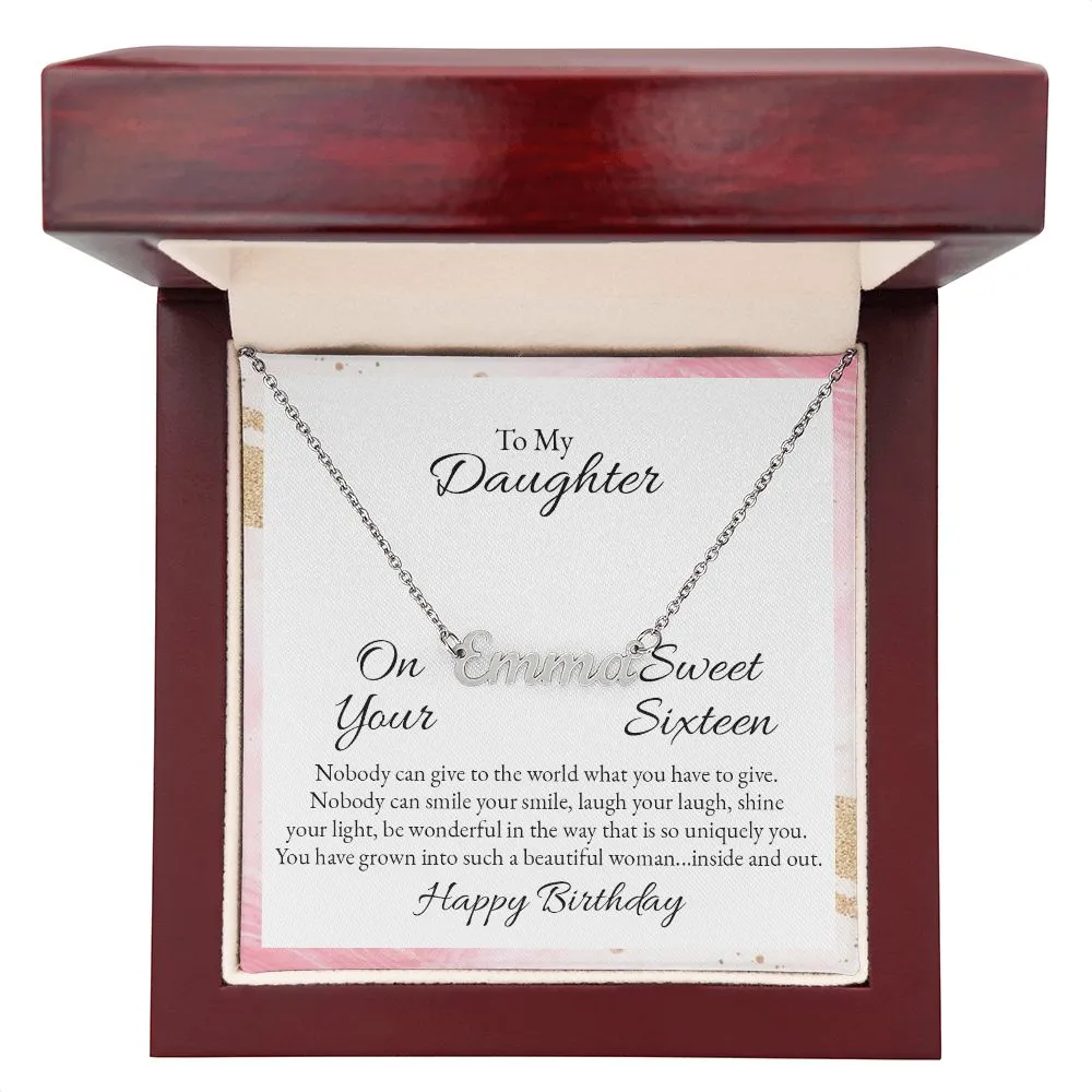 Daughter Birthday Name Necklace-Sweet Sixteen