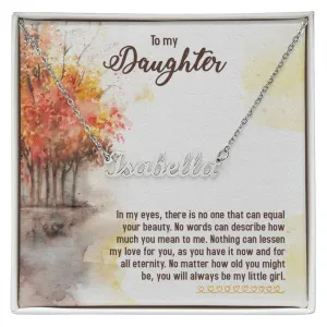 Daughter Name Necklace-No one can equal your beauty