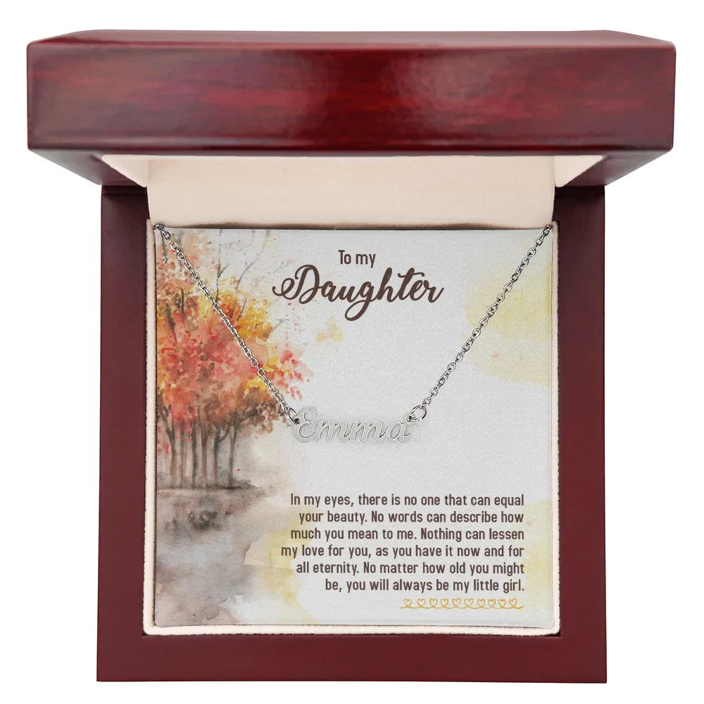 Daughter Name Necklace-No one can equal your beauty