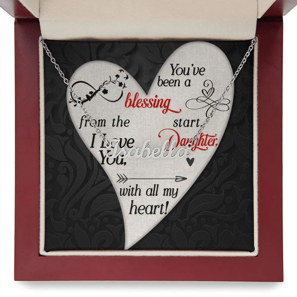 Daughter Name Necklace-You are a blessing