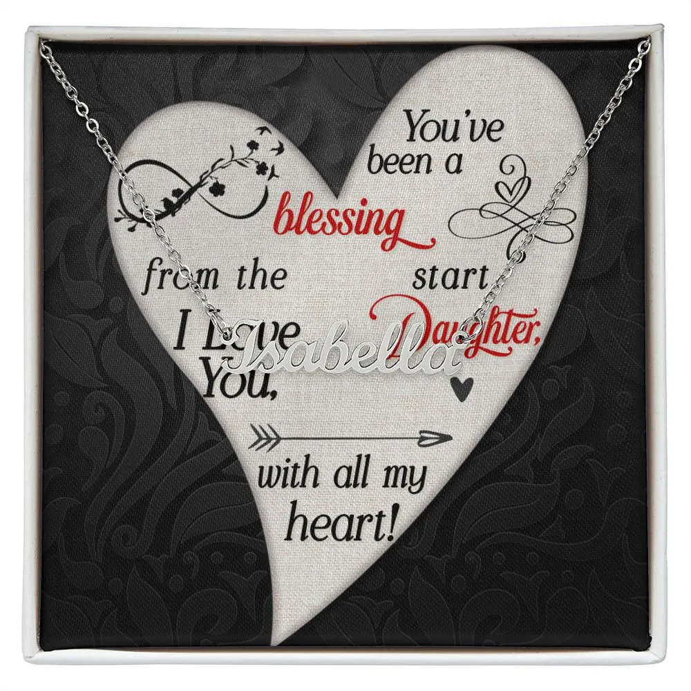 Daughter Name Necklace-You are a blessing