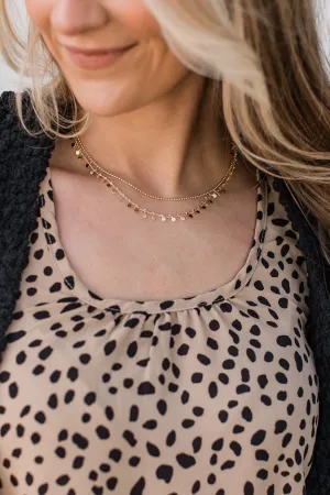 Dazzling Beauty 2-Tier Necklace- Gold