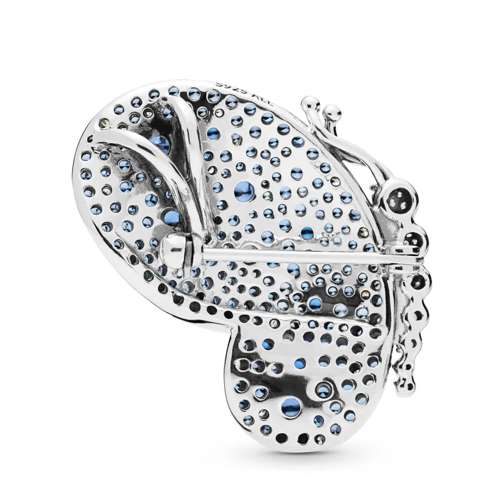Dazzling Blue Butterfly Brooch Pendant