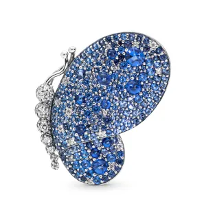 Dazzling Blue Butterfly Brooch Pendant
