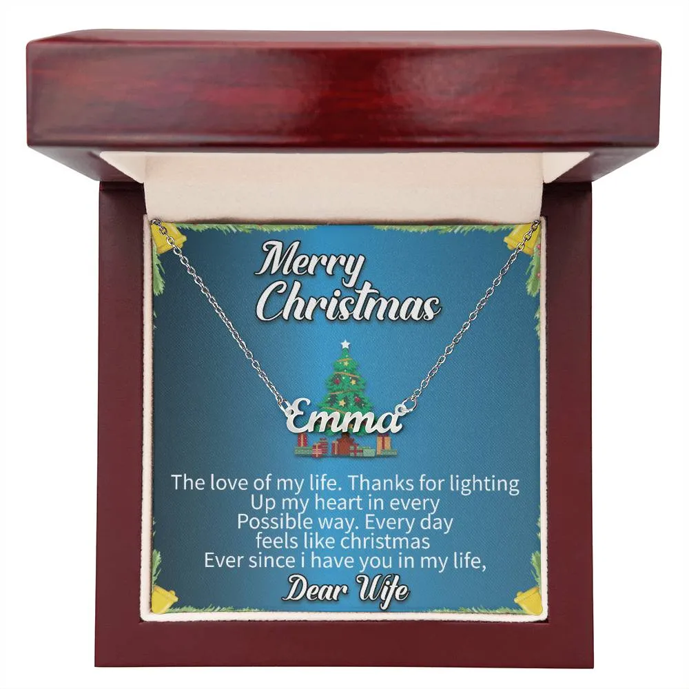 Dear Wife l Merry Christmas - Personalise Name Necklace