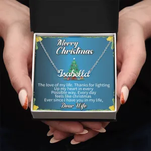Dear Wife l Merry Christmas - Personalise Name Necklace