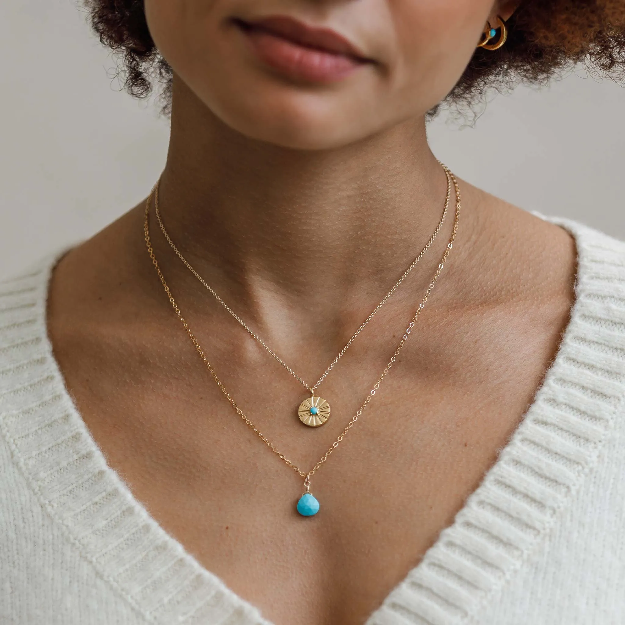December Turquoise Birthstone Pendant Necklace