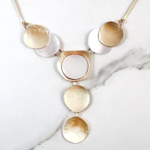 .Deco Sterling and Brass Necklace