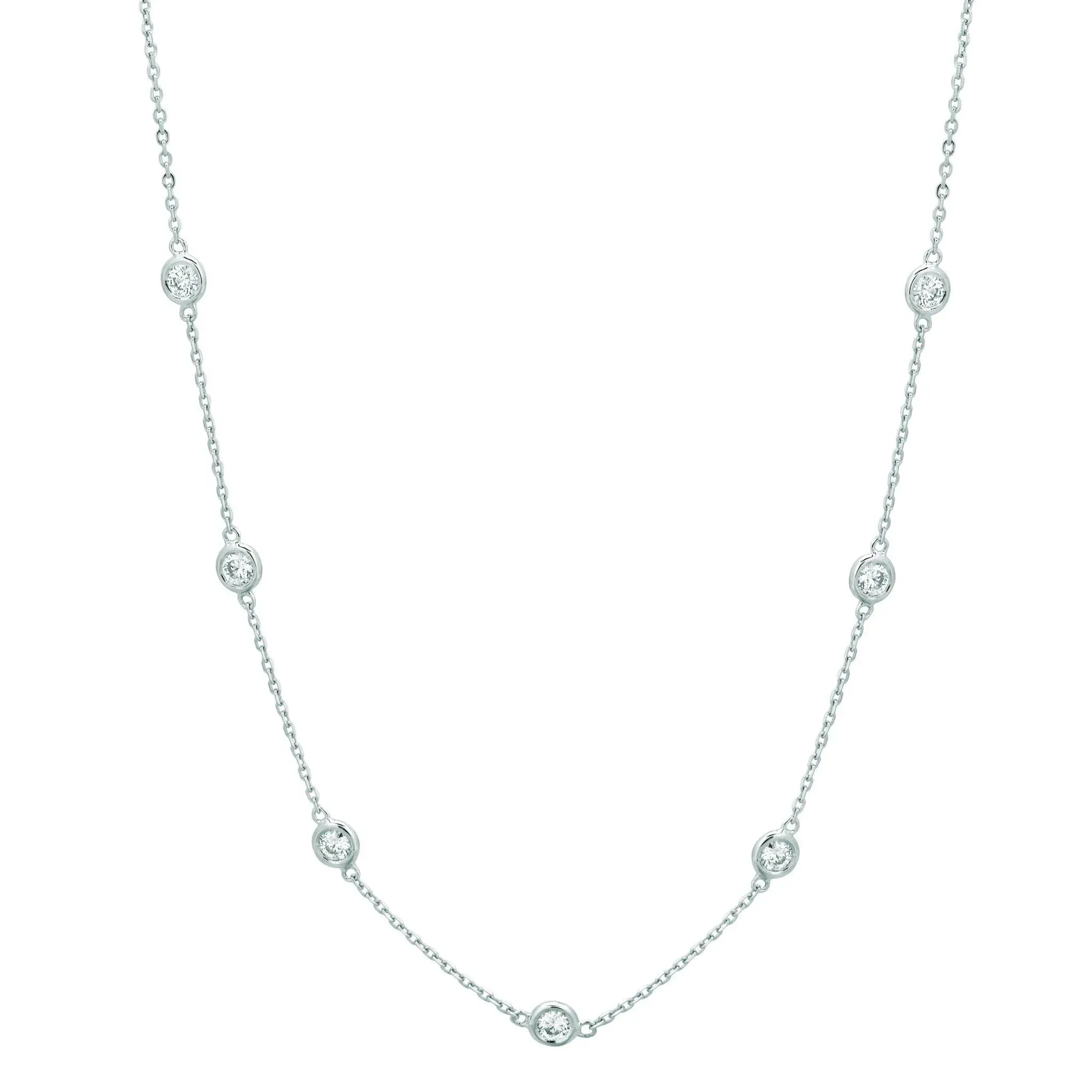 Delicate Natural Earth Mined Diamond Chain Necklace