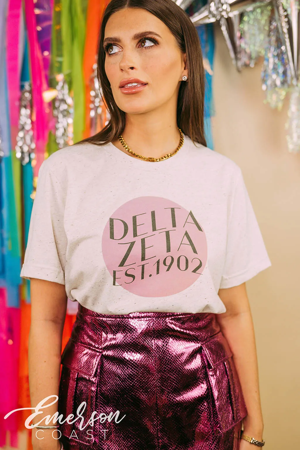 Delta Zeta Wavy Circle Tee