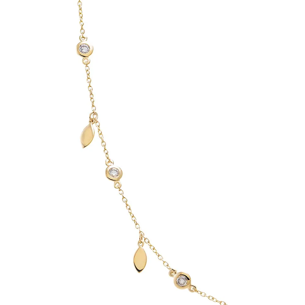 Diamond Bezel X Solid Marquise Shaker Necklace 14K