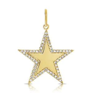 Diamond Border Star Charm