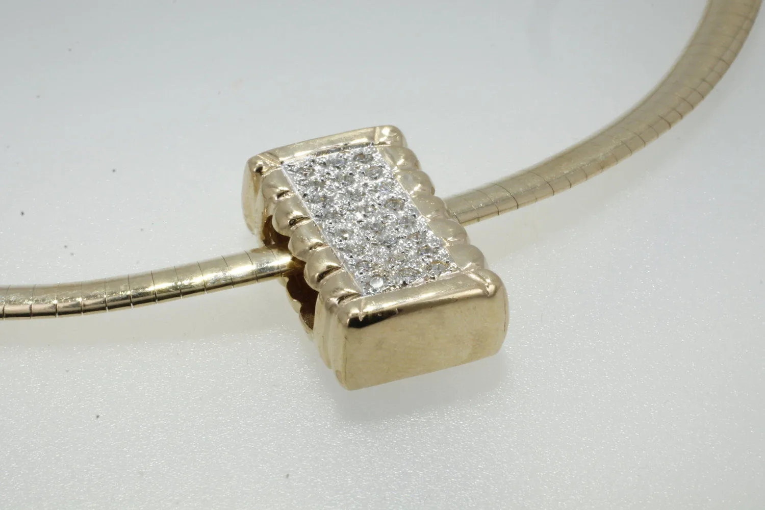 Diamond Cotton Bale Slide Necklace on 16" Omega Chain