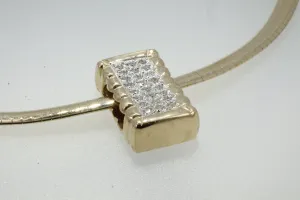 Diamond Cotton Bale Slide Necklace on 16" Omega Chain