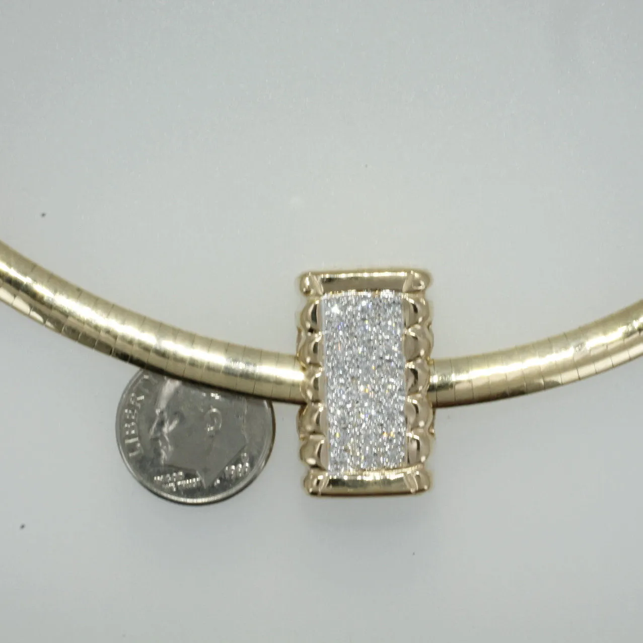 Diamond Cotton Bale Slide Necklace on 16" Omega Chain