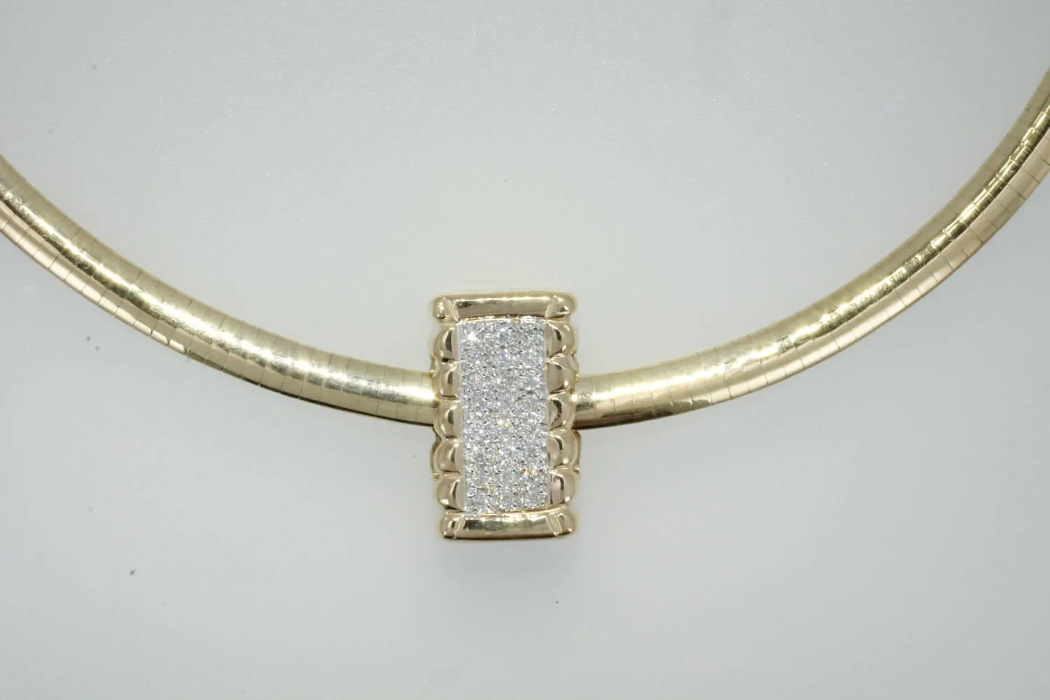 Diamond Cotton Bale Slide Necklace on 16" Omega Chain
