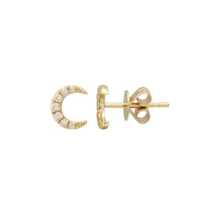 DIAMOND CRESCENT MOON STUDS