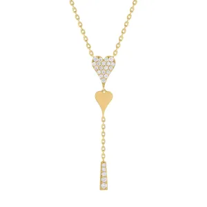 Diamond Heart Lariat Necklace