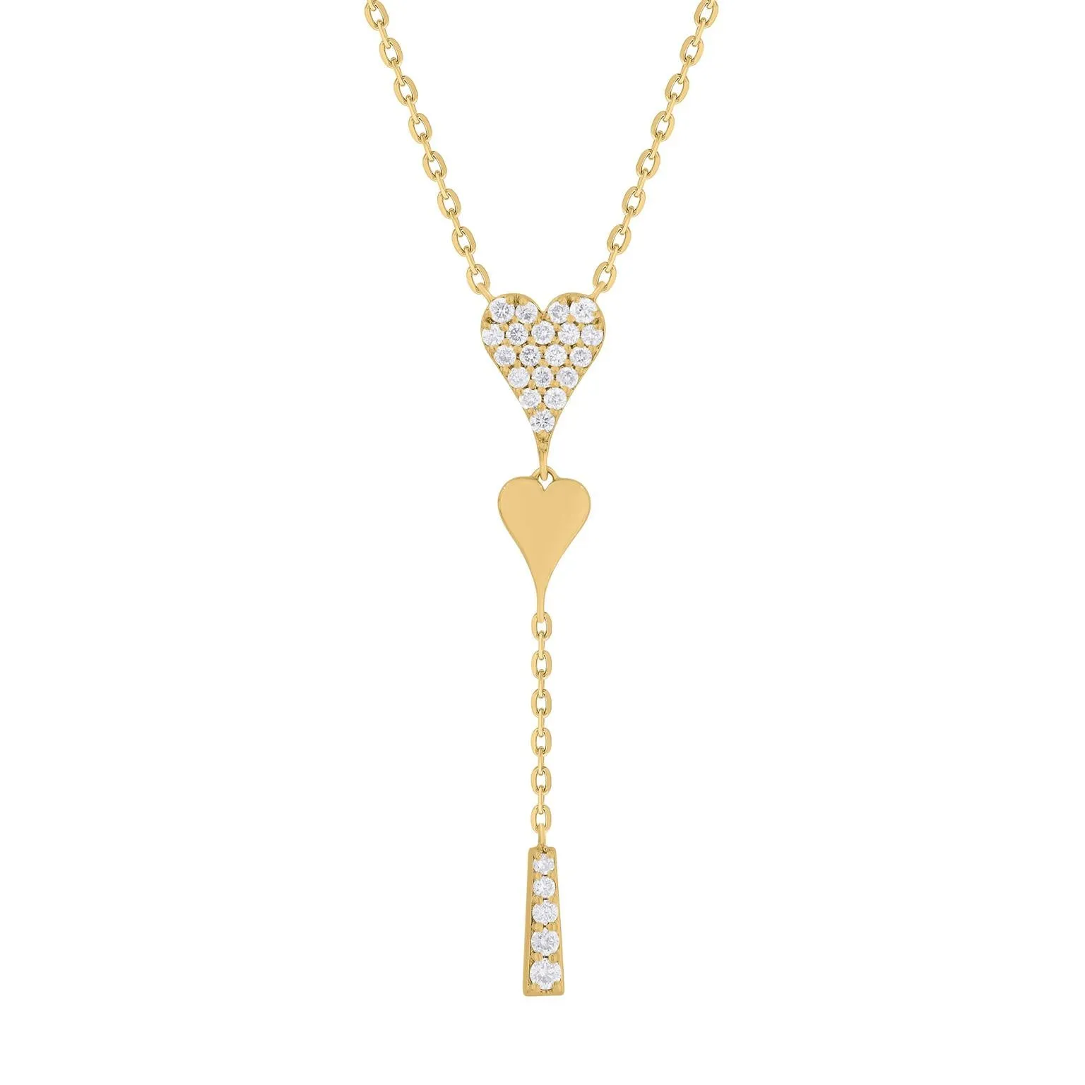 Diamond Heart Lariat Necklace
