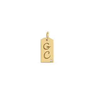 Diamond Initial Tag Charm