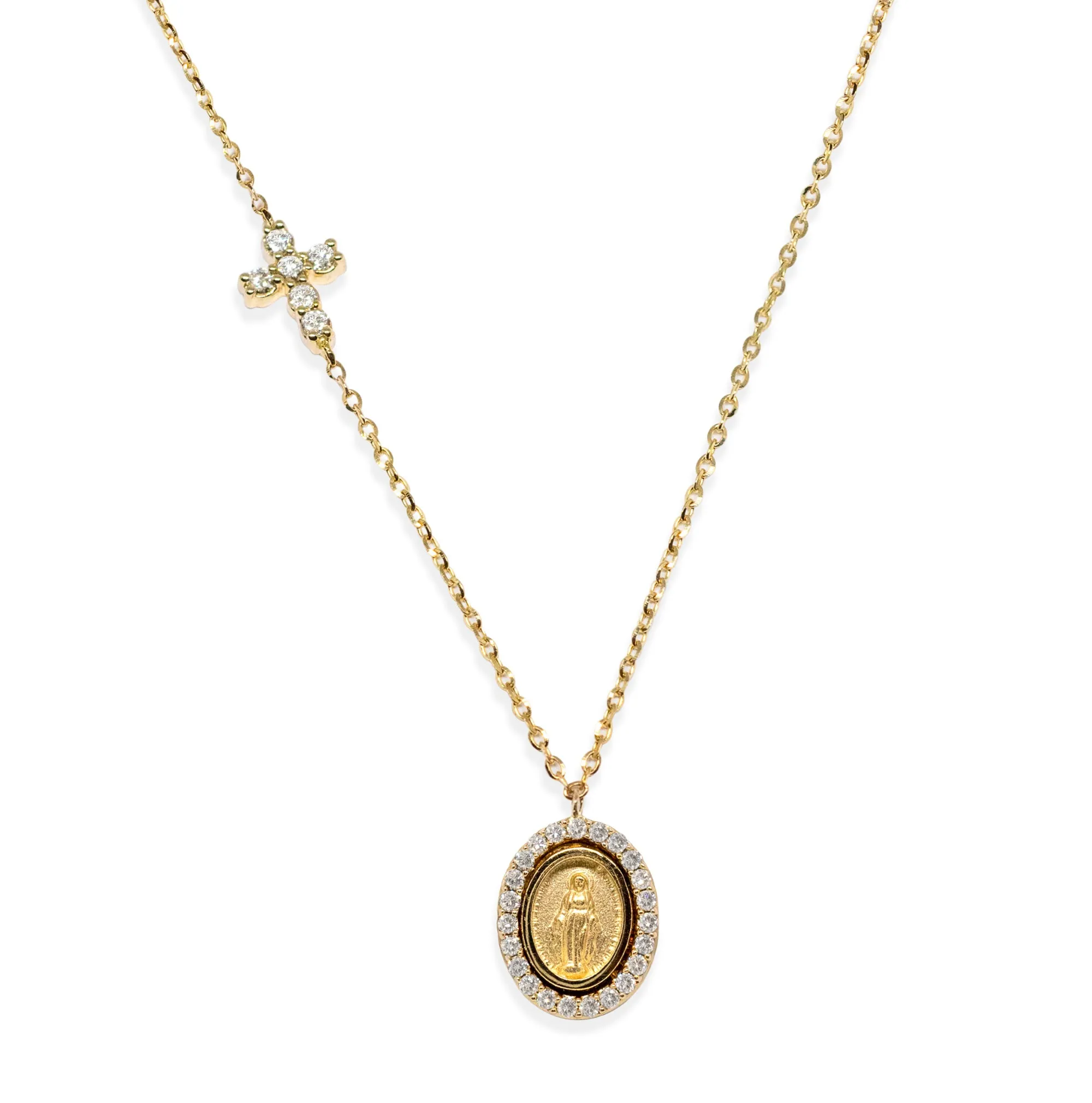 Diamond Miraculous with Cross Necklace