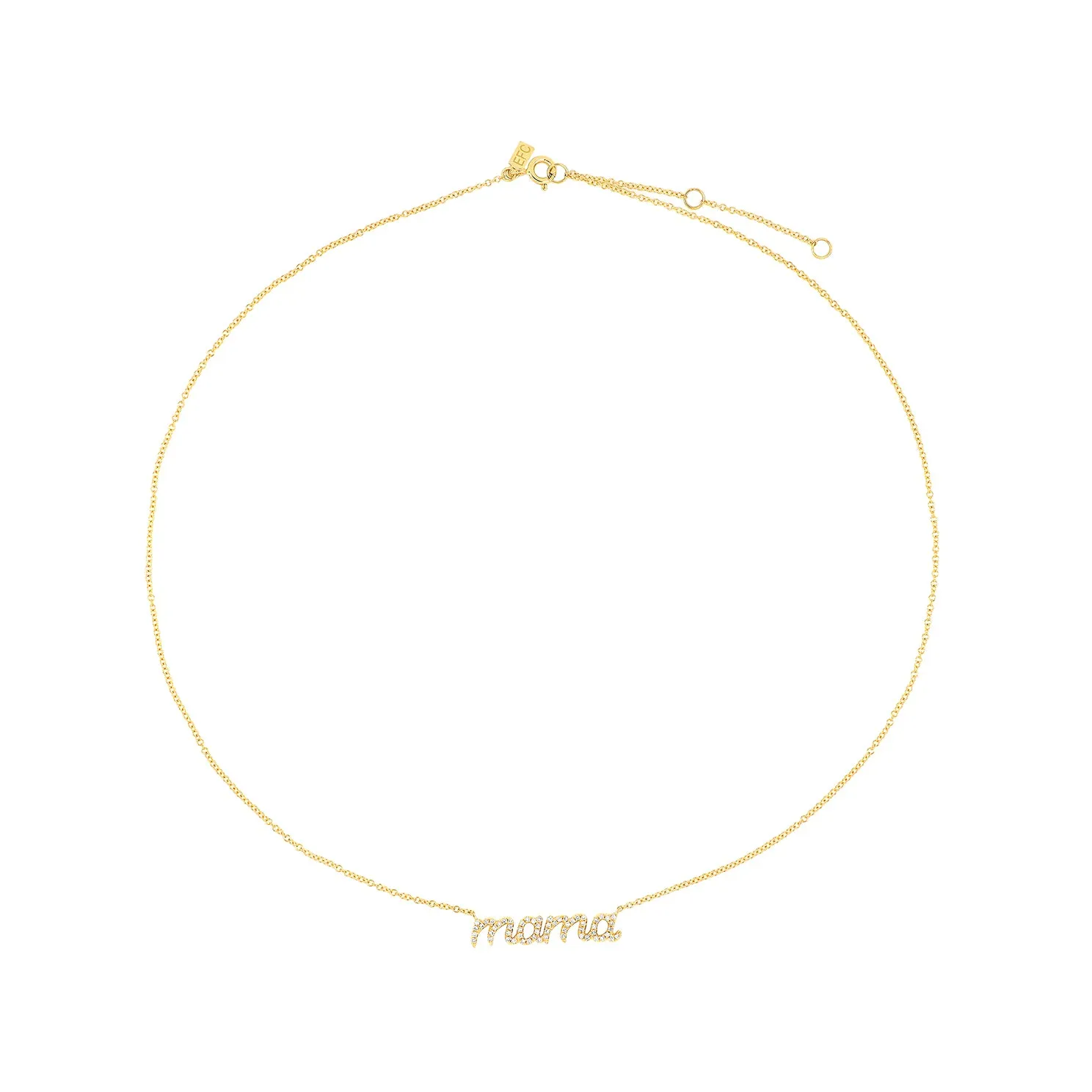 Diamond Script Mama Necklace