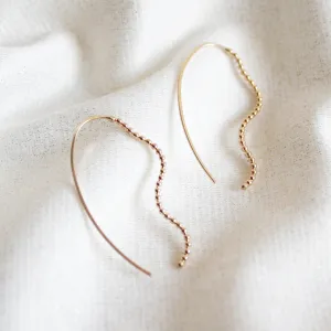 Dot Wavy Threader Earrings - Large