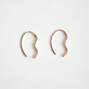 Dot Wavy Threader Earrings - Small