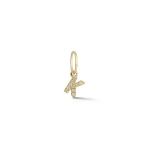 DRD Diamond Letter Charm in Yellow Gold