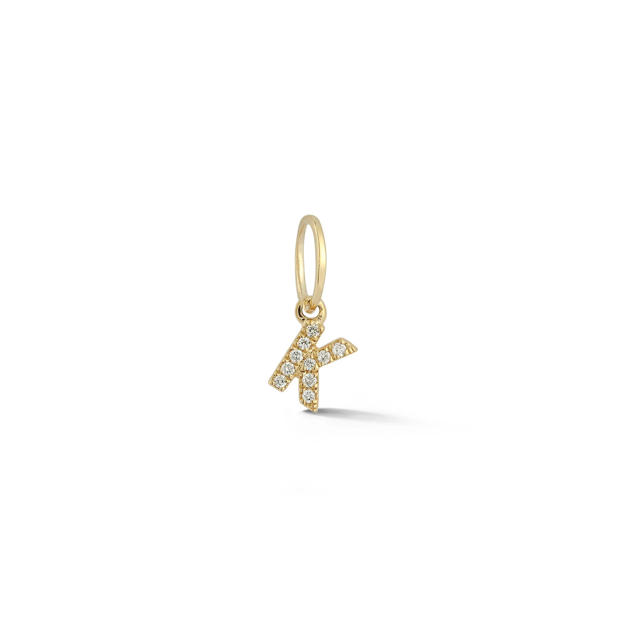 DRD Diamond Letter Charm in Yellow Gold