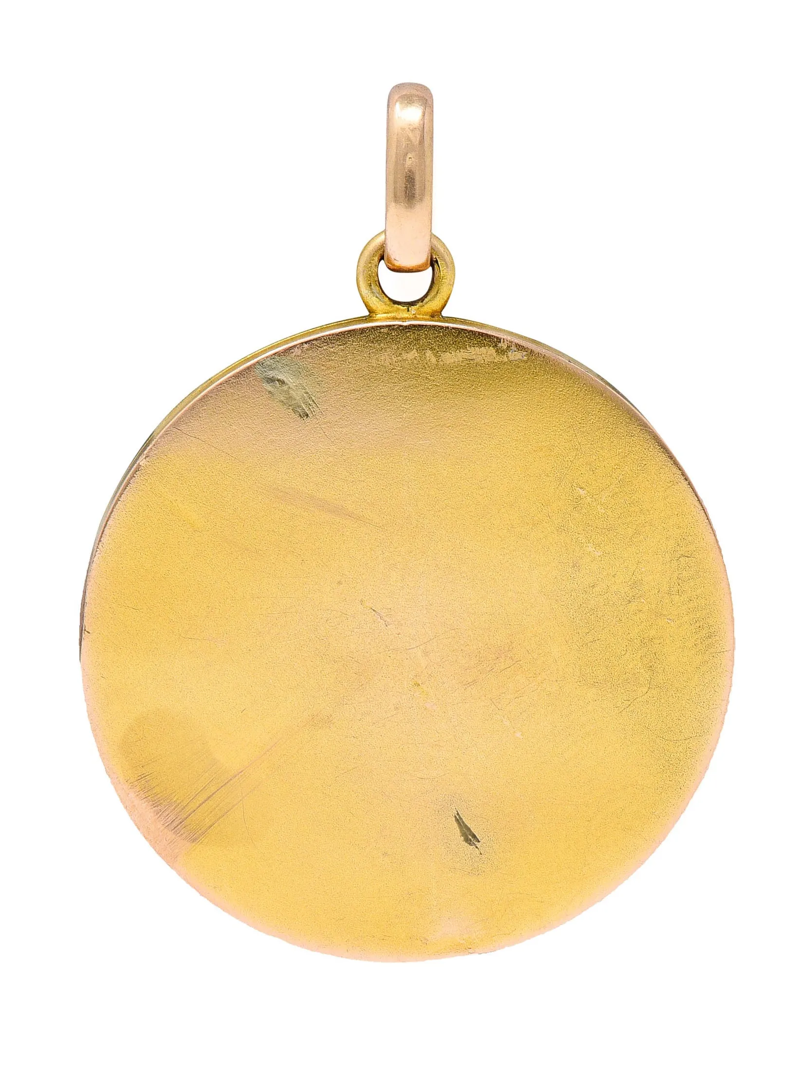 Edwardian Ruby Diamond Platinum-Topped 14 Karat Gold Locket Pendant