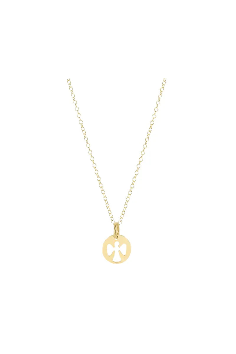 egirl 14" Necklace Gold - Guardian Angel Small Gold Disc
