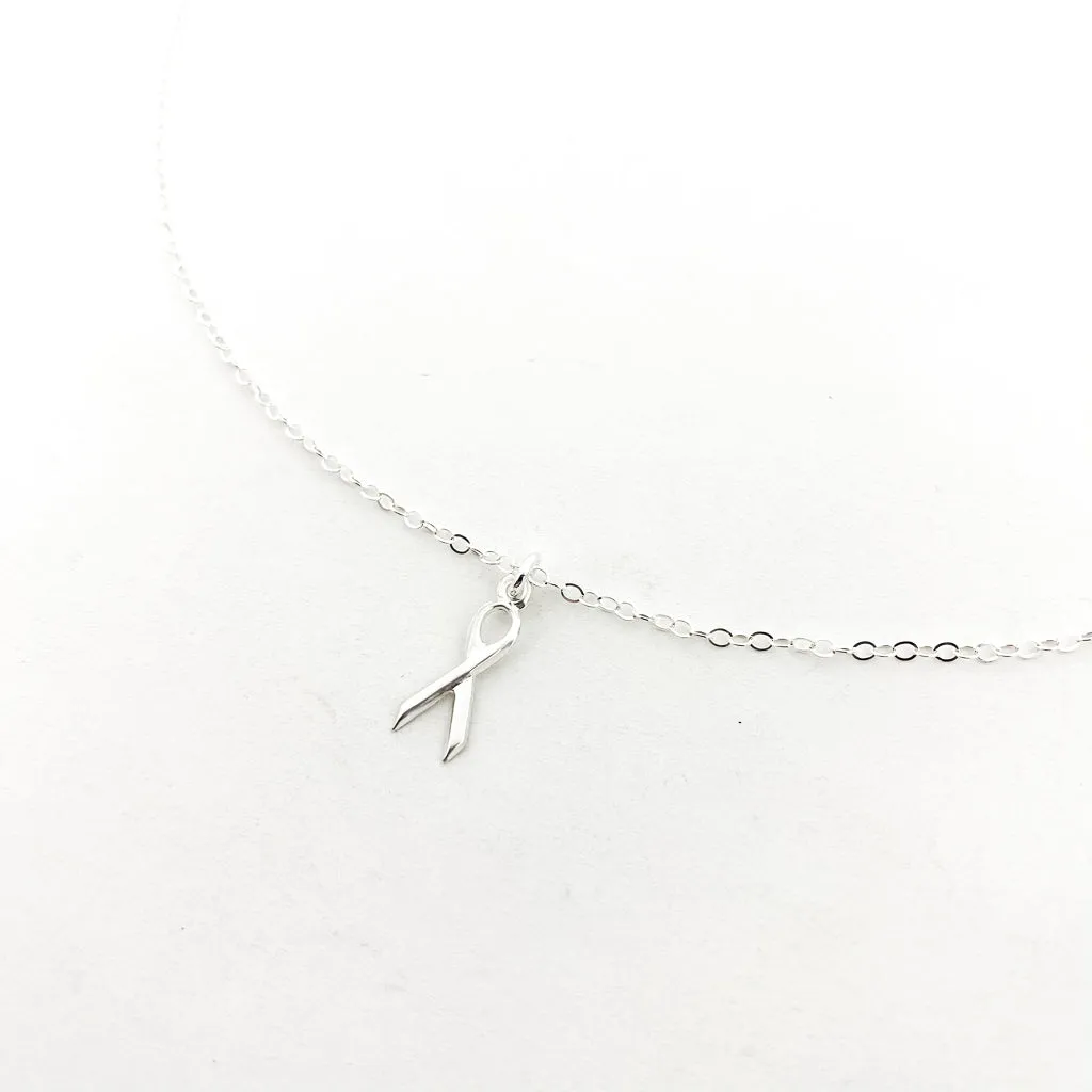 Eleanor Awareness Ribbon Necklace | Silver