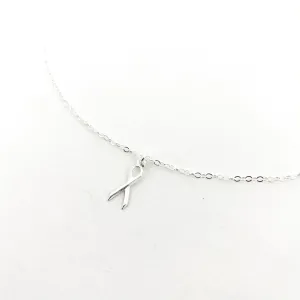 Eleanor Awareness Ribbon Necklace | Silver