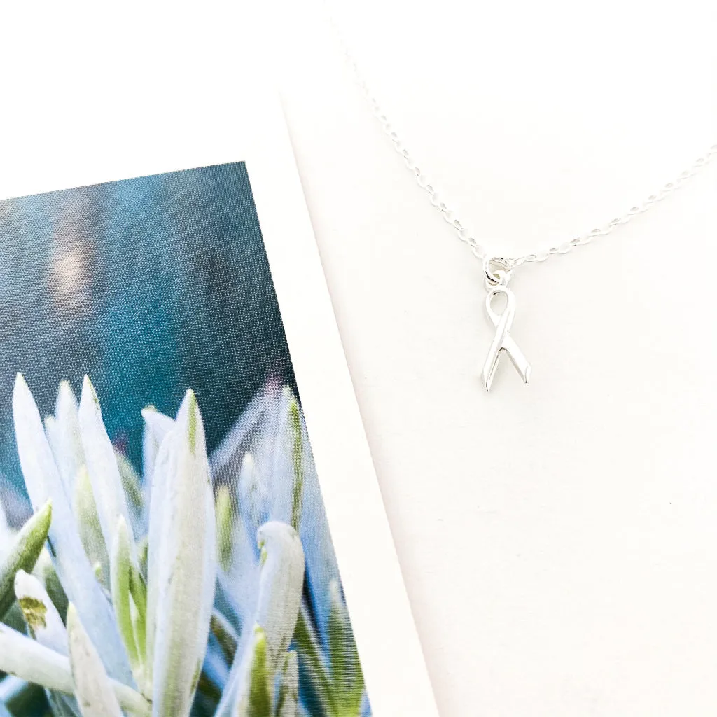 Eleanor Awareness Ribbon Necklace | Silver