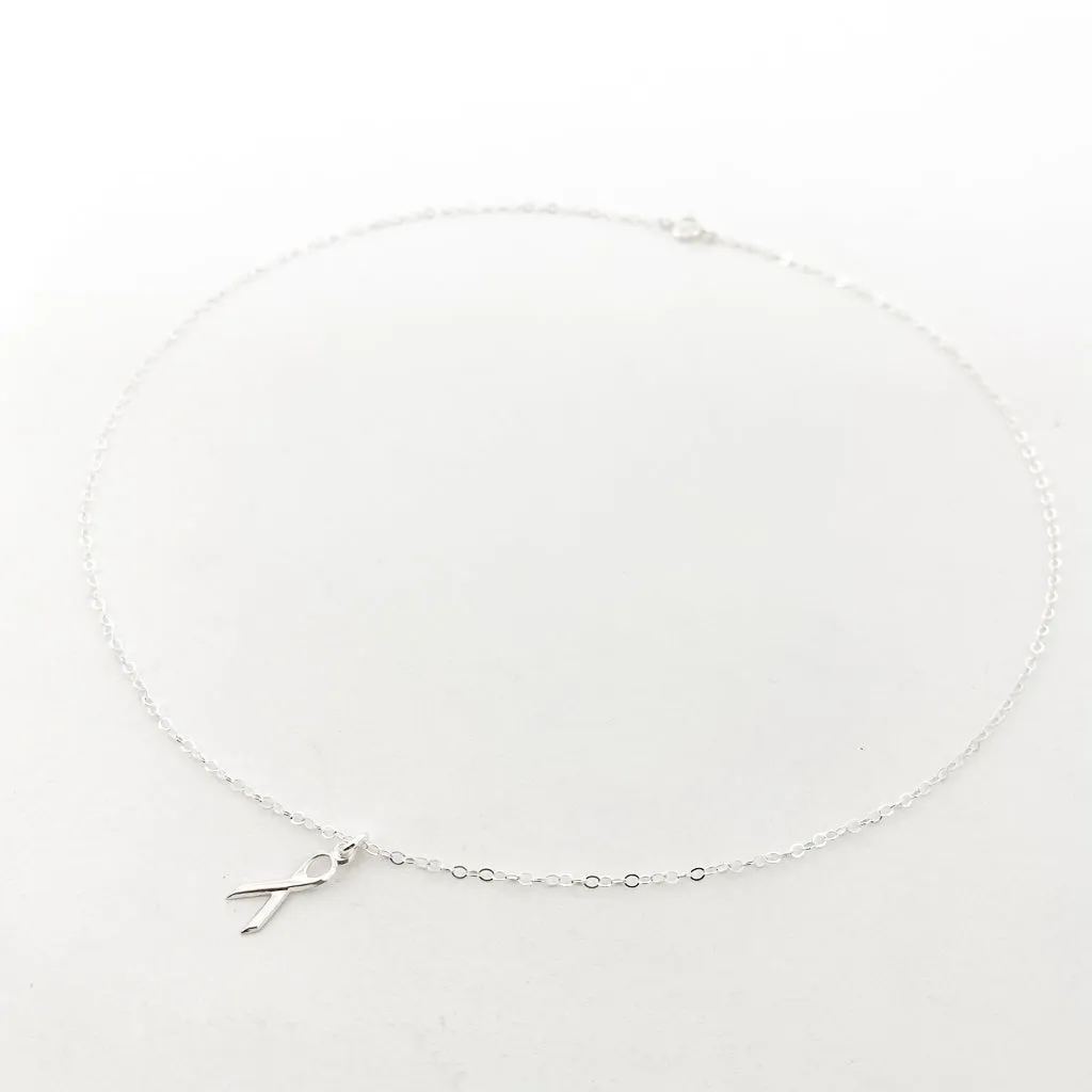 Eleanor Awareness Ribbon Necklace | Silver
